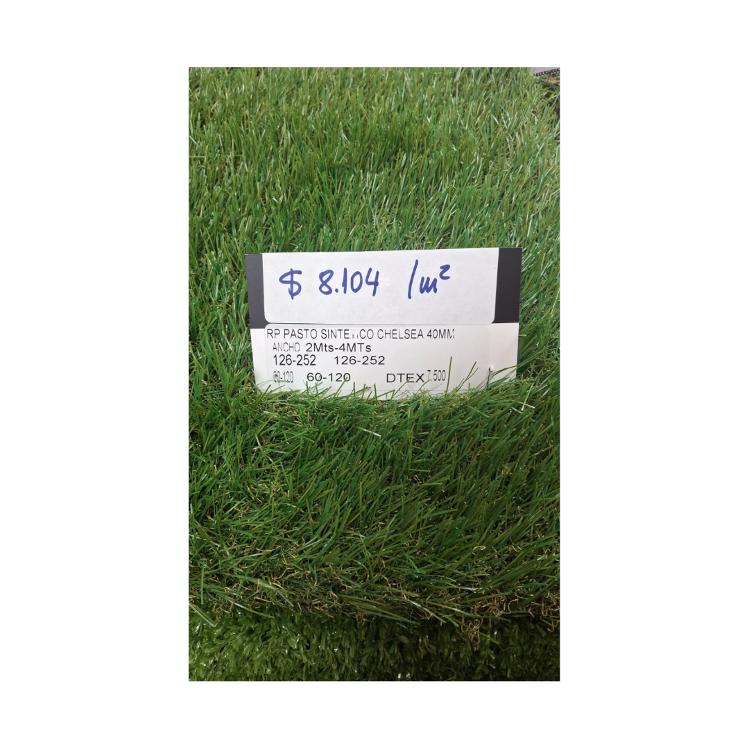 Pasto Sintético CHELSEA 40mm. Interior y exterior 60m2.