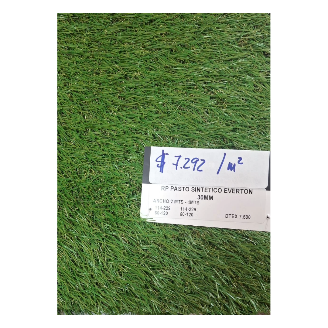 Pasto Sintético EVERTON 30mm. Interior y exterior 60m2.