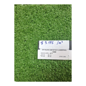 Pasto Sintético LIVERPOOL 15mm. Interior y exterior 60m2.